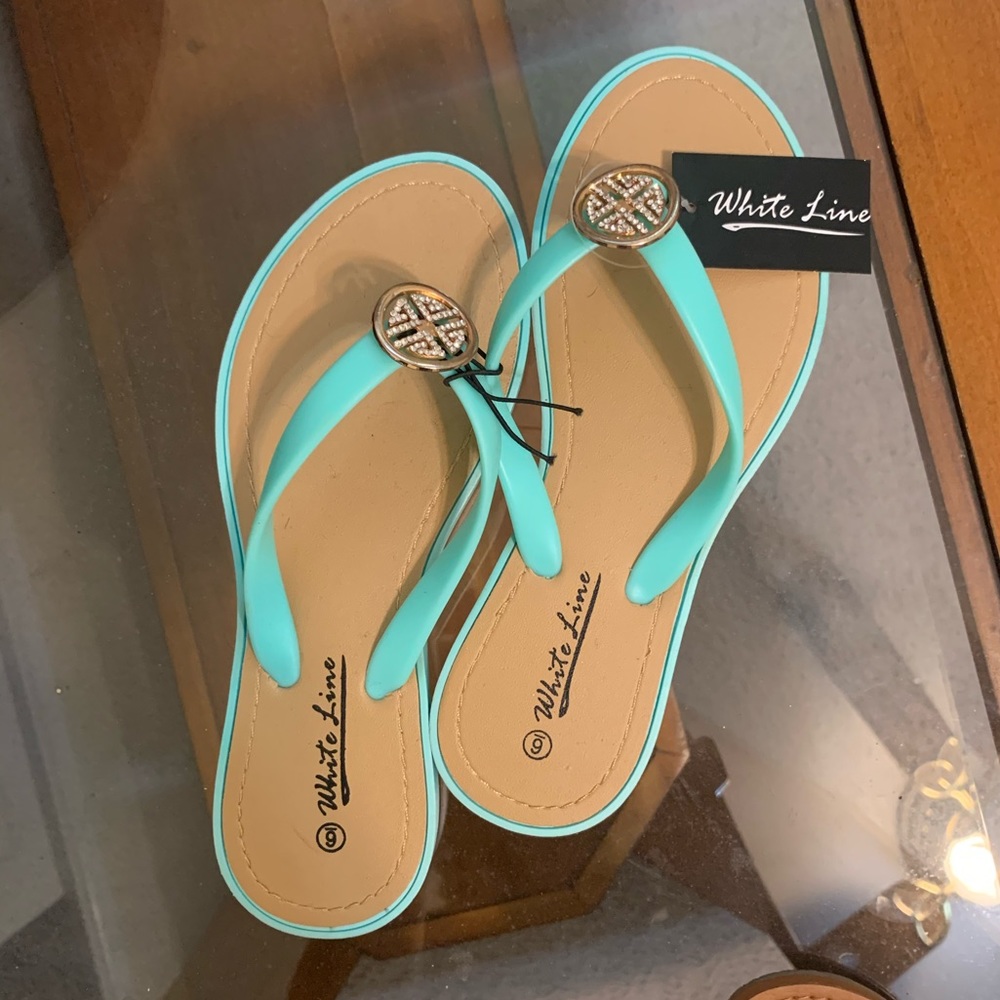 Turquoise Women’s Flip flops - Picture 3 of 3